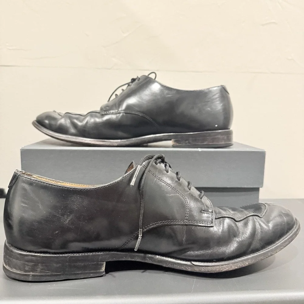 Cole  Haan Shoe Men 9 1/2 Black‎ Leather Lace Dress Shoe C02699 Old Money